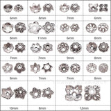 100 Beads Caps Flower Leaves Carved Pattern Antique Silver DIY Necklace