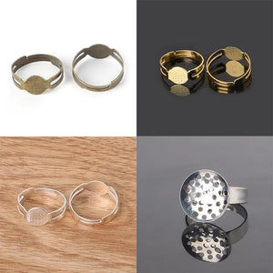 Wholesale!!! 120Pcs Open Ring Circle With Pad 18mm/19mm Silver Bronze Plated