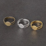 Wholesale!!! 120Pcs Open Ring Circle With Pad 18mm/19mm Silver Bronze Plated