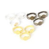 Wholesale!!! 120Pcs Open Ring Circle With Pad 18mm/19mm Silver Bronze Plated