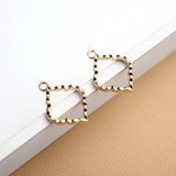 10pcs Rose Geometric Charms for DIY Necklace Earrings Making