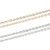 2M Stainless Steel Plated Cross Flat Chain for DIY Jewelry Making