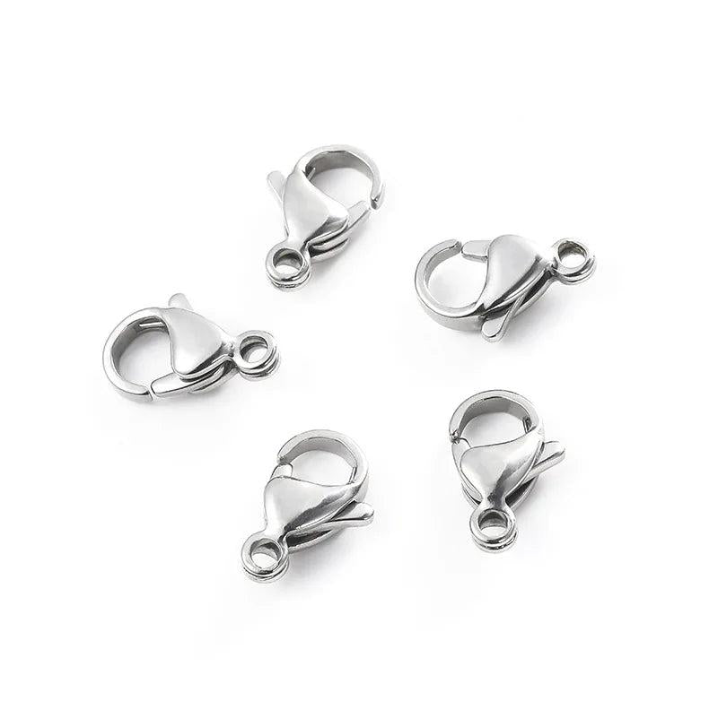 100Pcs Silver Plated Lobster Clasp Hooks for Jewelry Making