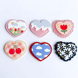 Acrylic Resin Heart Earrings Pendant Charms Jewelry Making Supplies 8pcs