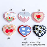Acrylic Resin Heart Earrings Pendant Charms Jewelry Making Supplies 8pcs