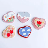 Acrylic Resin Heart Earrings Pendant Charms Jewelry Making Supplies 8pcs