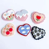 Acrylic Resin Heart Earrings Pendant Charms Jewelry Making Supplies 8pcs