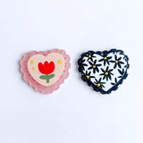 Acrylic Resin Heart Earrings Pendant Charms Jewelry Making Supplies 8pcs