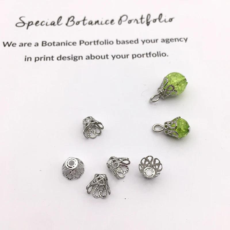 100pcs Vintage Flower Pendants for DIY Jewelry Making