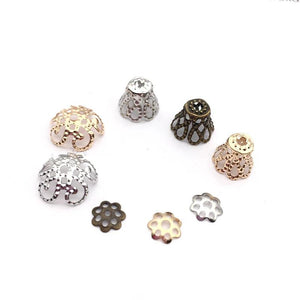 100pcs Vintage Flower Pendants for DIY Jewelry Making