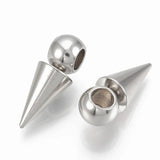 201 Stainless Steel Cone Pendants 16x6mm for Bracelet Making