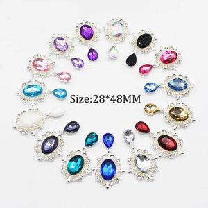 10Pcs Crystal Rhinestone Brooch DIY Wedding Invitation Decoration