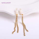 18K Plated Tassel Pearl Charms, DIY Earring Making Accessory