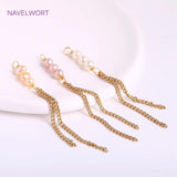 18K Plated Tassel Pearl Charms, DIY Earring Making Accessory