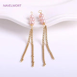 18K Plated Tassel Pearl Charms, DIY Earring Making Accessory