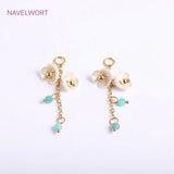 18K Plated Tassel Pearl Charms, DIY Earring Making Accessory