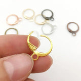 12x15mm Copper Round French Earring Hook Clasp for Jewelry Making