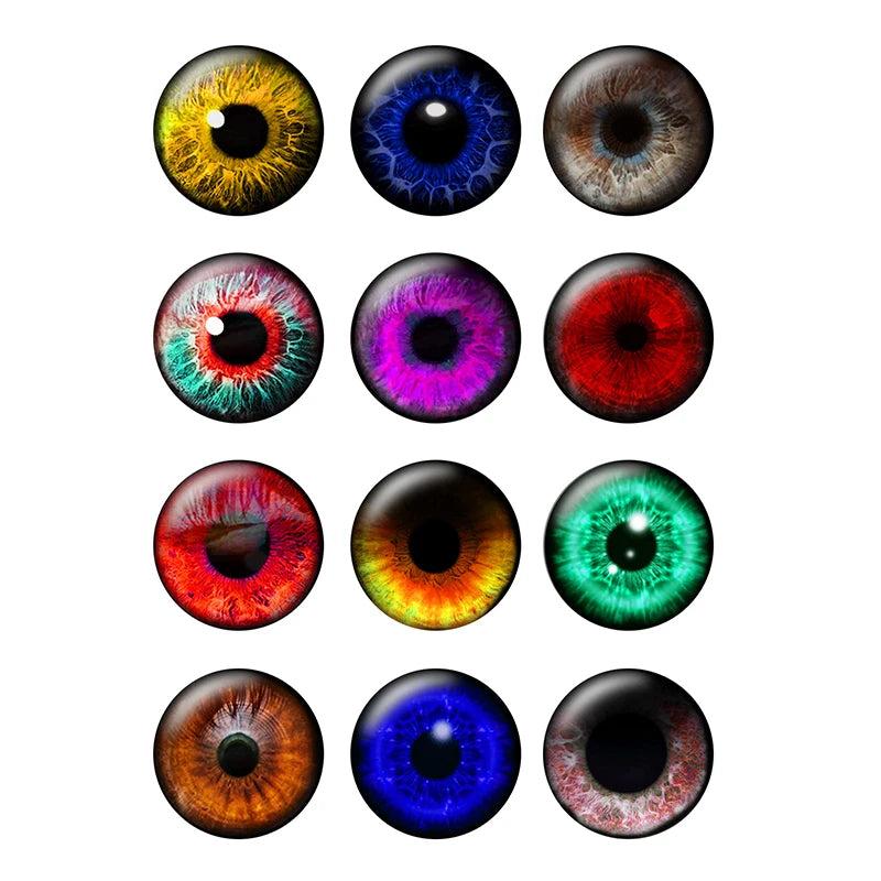 12 Pairs Doll Eyes Chips 14mm Thin Glass Eye for Blythe Doll DIY Jewelry Making