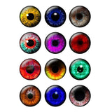 12 Pairs Doll Eyes Chips 14mm Thin Glass Eye for Blythe Doll DIY Jewelry Making