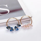 Round Rhinestone Loop Eardrop Pendant Charms Necklace Accessories