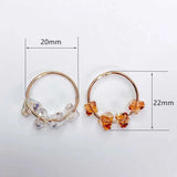 Round Rhinestone Loop Eardrop Pendant Charms Necklace Accessories