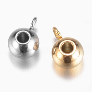 10PC Stainless Steel Tube Bails Loop Beads Mixed 9x5x6mm Hole:2mm