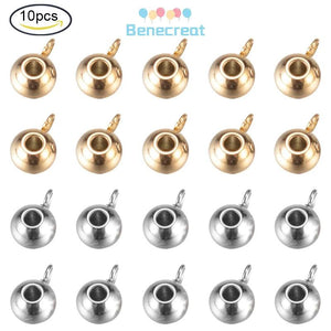 10PC Stainless Steel Tube Bails Loop Beads Mixed 9x5x6mm Hole:2mm