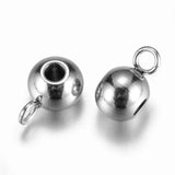 10PC Stainless Steel Tube Bails Loop Beads Mixed 9x5x6mm Hole:2mm