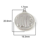 5pcs Stainless Steel Round Letter Pendant Charms for DIY Jewelry Making