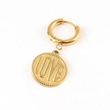 5pcs Stainless Steel Round Letter Pendant Charms for DIY Jewelry Making