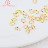 260PCS 3x4MM 24K Plated Brass Oval Jump Rings Split Rings