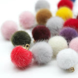 Wool Ball Eardrop Charms 12pcs