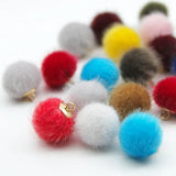Wool Ball Eardrop Charms 12pcs