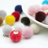 Wool Ball Eardrop Charms 12pcs