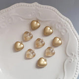 10pcs Love Heart Acrylic Pendant Charms for Jewelry Making