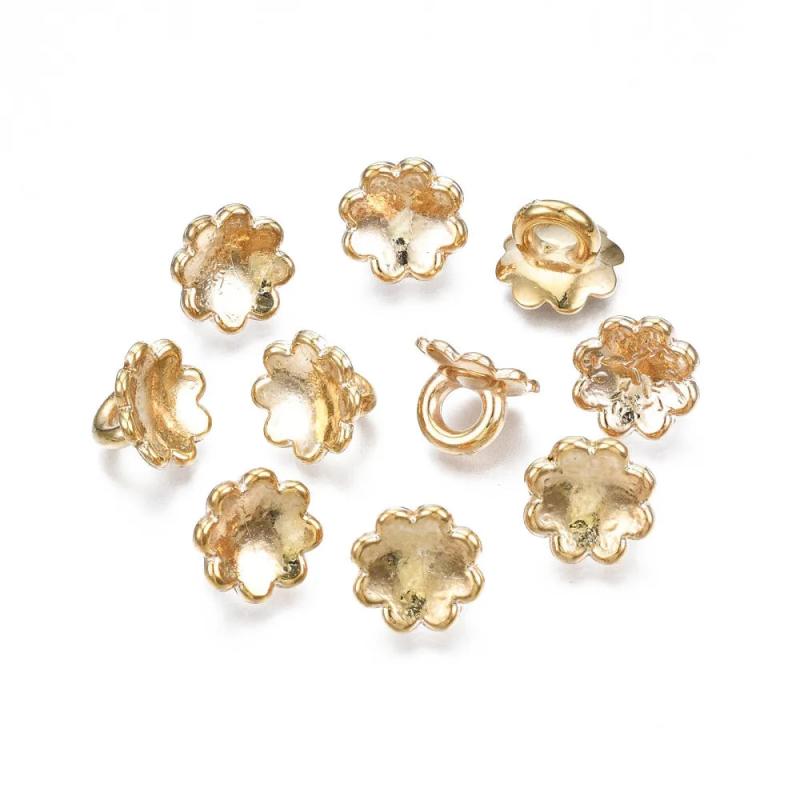 50pcs Acrylic Flower Bead Cap Bails 12mm for Jewelry Making DIY Accessories