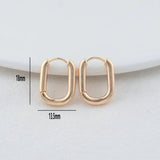 14K Brass Oval Earrings Hoops High-Quality DIY Findings