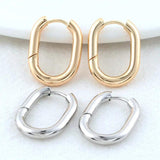 14K Brass Oval Earrings Hoops High-Quality DIY Findings