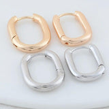 14K Brass Oval Earrings Hoops High-Quality DIY Findings