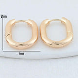 14K Brass Oval Earrings Hoops High-Quality DIY Findings