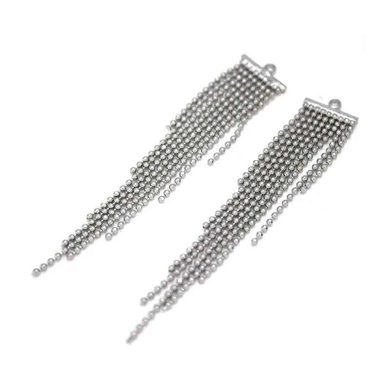 24K 2PCS Chain Tassel Earrings Making DIY Necklace Jewelry