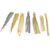 24K 2PCS Chain Tassel Earrings Making DIY Necklace Jewelry