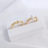 2Pcs Brass 14K Plated Beads Holder Ring Base Settings End Caps Eye Pins