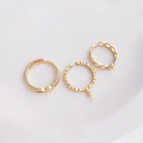 2Pcs Brass 14K Plated Beads Holder Ring Base Settings End Caps Eye Pins