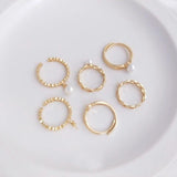 2Pcs Brass 14K Plated Beads Holder Ring Base Settings End Caps Eye Pins