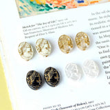 Baroque Gold-Painted Side Face Plate Hair Girl Beads DIY Earrings