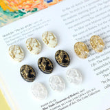 Baroque Gold-Painted Side Face Plate Hair Girl Beads DIY Earrings