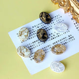 Baroque Gold-Painted Side Face Plate Hair Girl Beads DIY Earrings