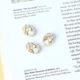 Baroque Gold-Painted Side Face Plate Hair Girl Beads DIY Earrings