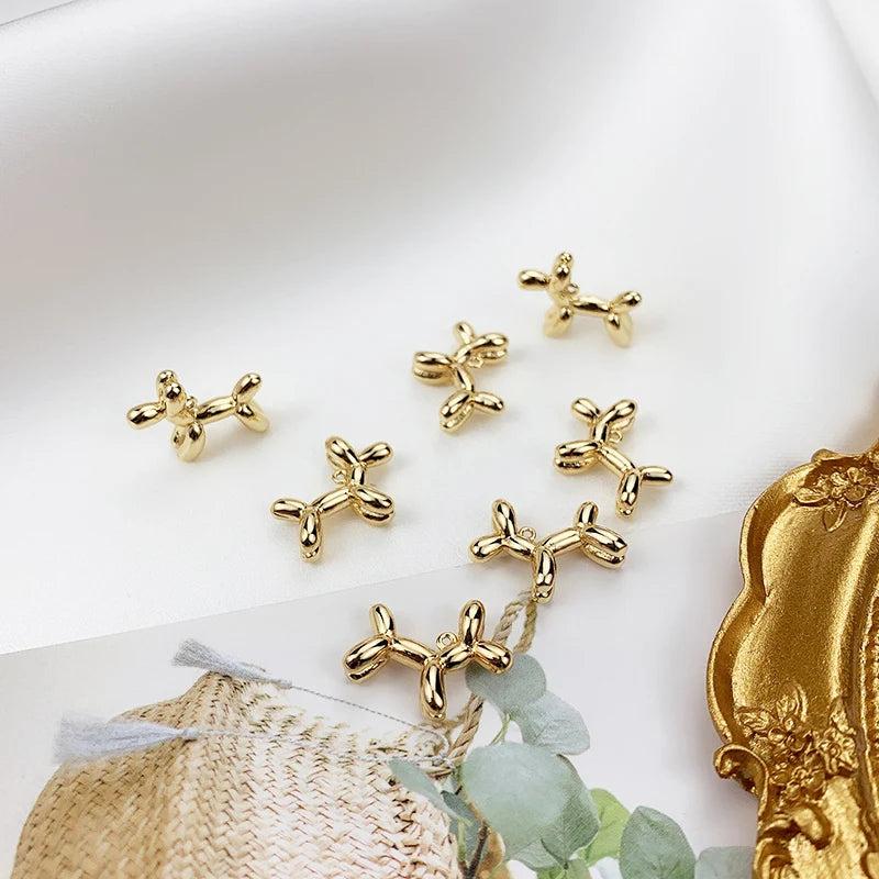 18K Plated Sausage Dog Pendant DIY Necklace Bracelet Earrings Accessory